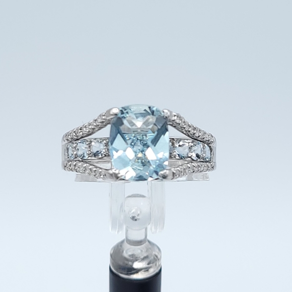 Zales Jewelry - 14k Aquamarine & Diamond Ring